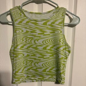 Green and white tank top